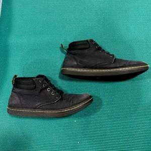 Dr Martens black canvas ankle boots